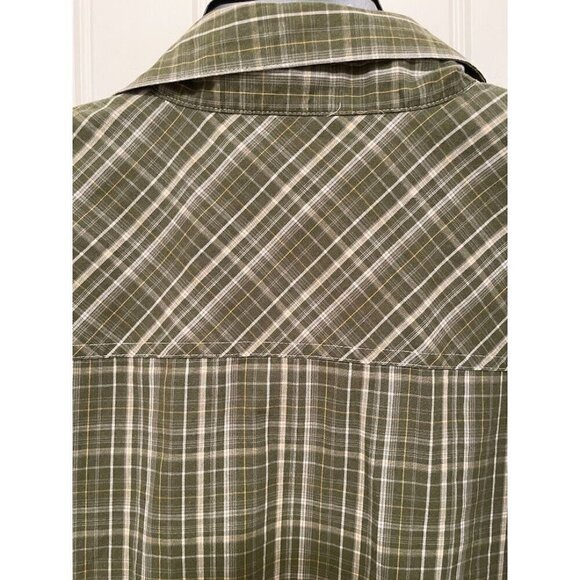 C.E. Schmidt Workwear‎ Mens Green & White Plaid Button-Up Shirt XL - Picture 8 of 11